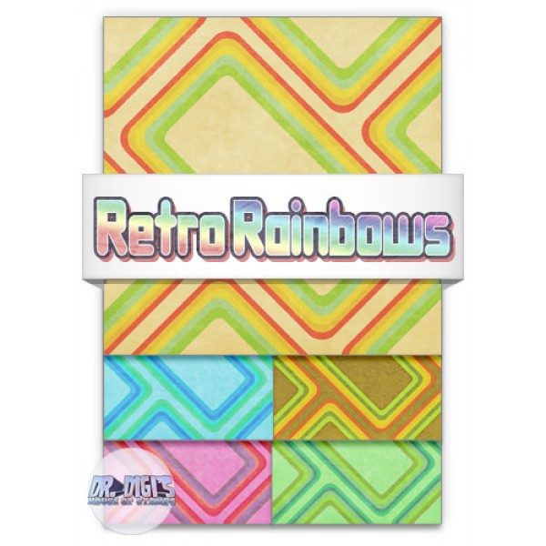 Retro Rainbows Backing Paper