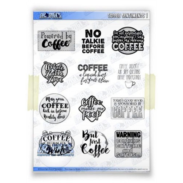 Coffee Sentiments sheet.