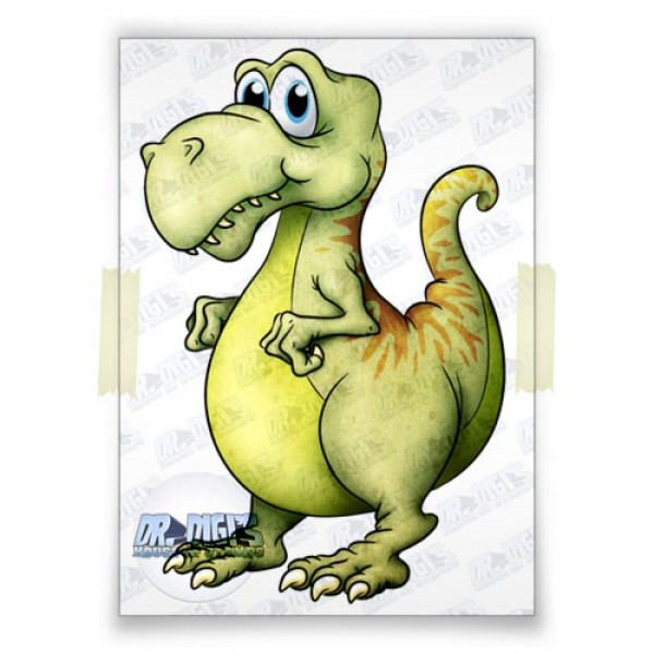 Tony the T-Rex colour digital stamp